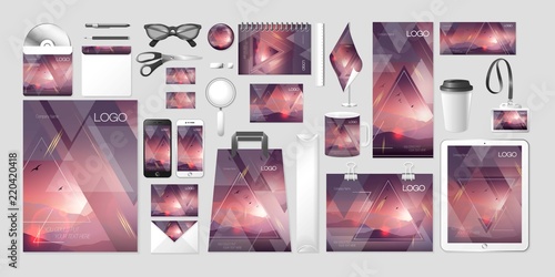 Vector set kit collection corporate identity mockup mock up ecology environment landscape nature design