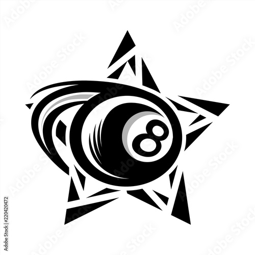 Billiard Pool Swoosh Star Logo 03