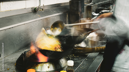 Canvas Print Chef stirring cooking