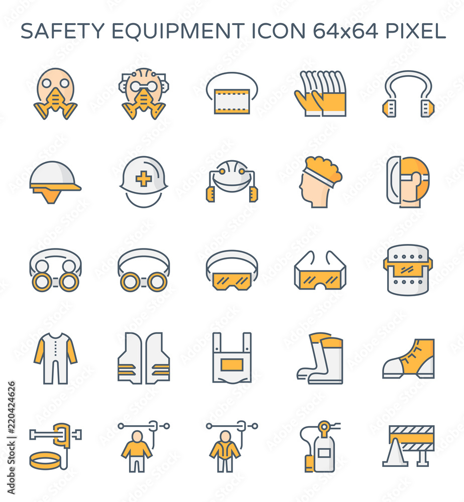 Safety equipment icon or personal protective equipment (PPE) in