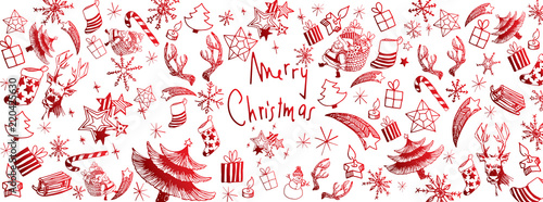 Christmas doodles background