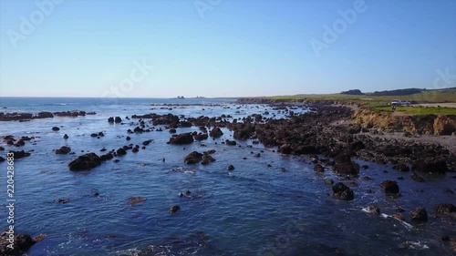 Aerial footage of the Piedra's Blancas State Marine Reserve in San Simeon California USA photo