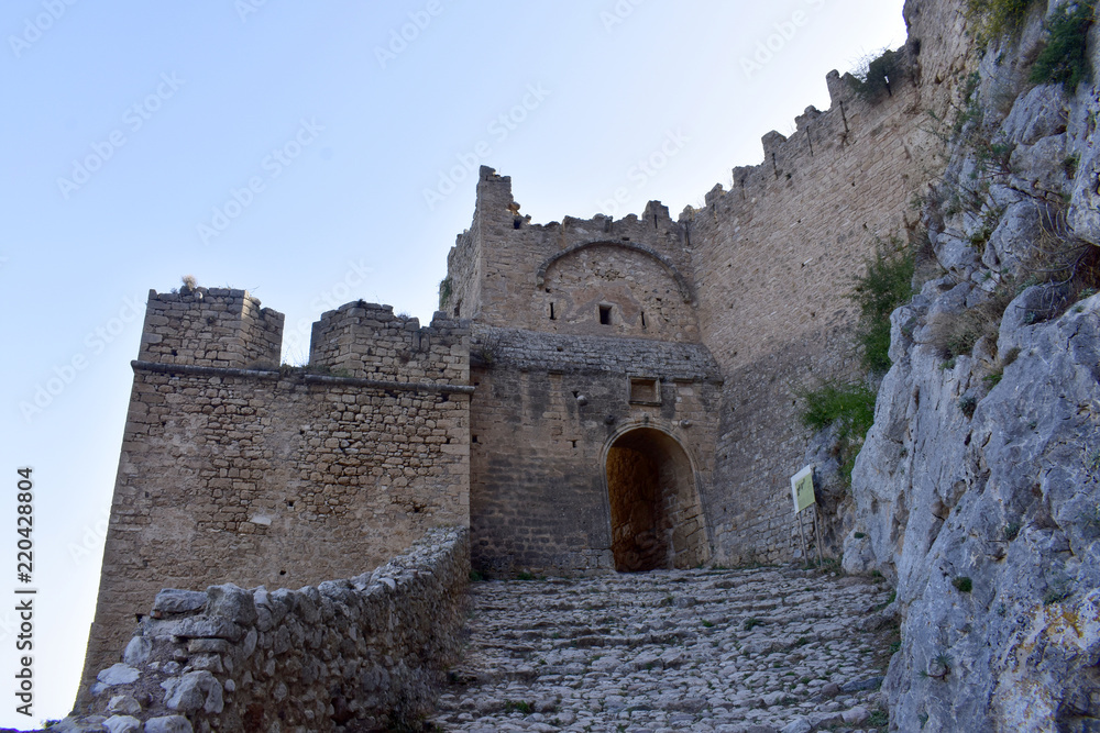 Acrocorinth ,the acropolis of ancient Corinth.