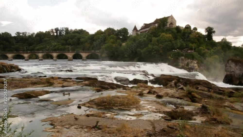 View of rhine falls from above the falls in switzerland View of rhine falls from above the falls in switzerland