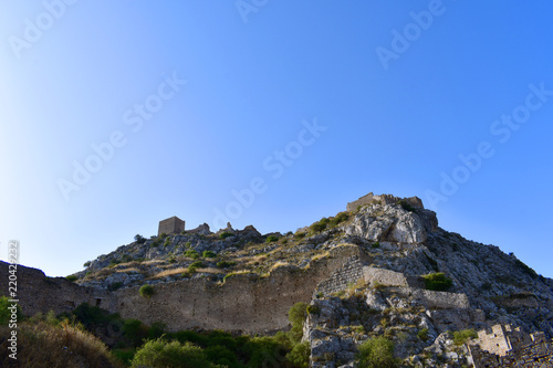 Acrocorinth ,the acropolis of ancient Corinth.