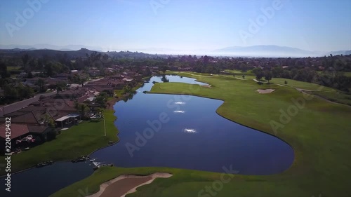 Aerial shot of gold estate in Wildomar Santa Rosa California USA photo