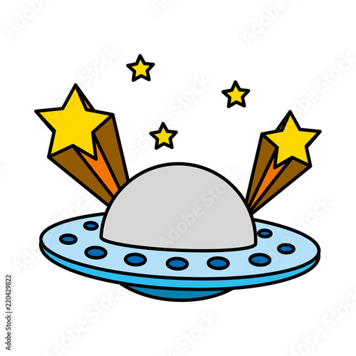 color ufo universe object and shoothing stars