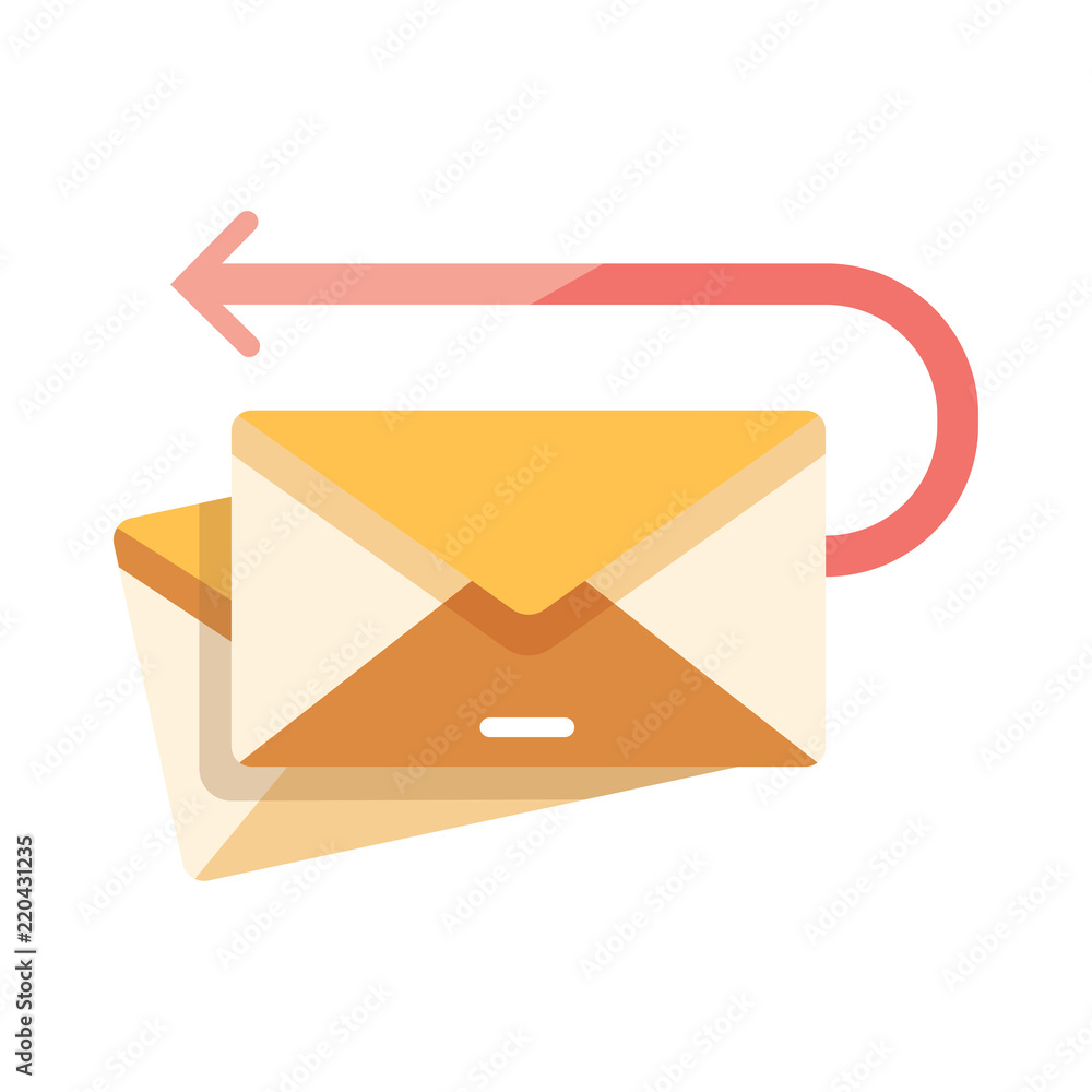Returned mail flat illustration Returned mail flat illustration