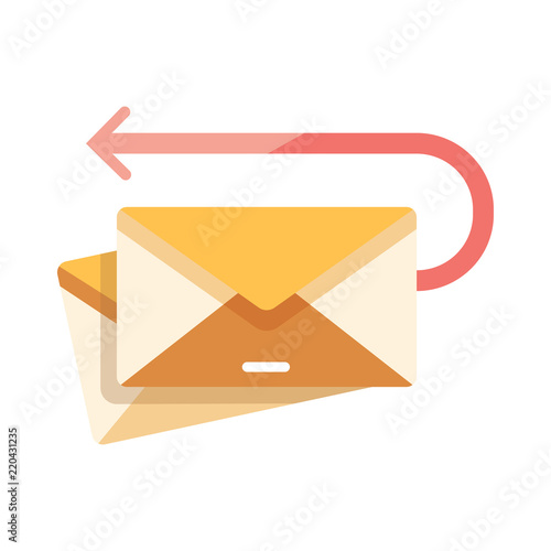 Returned mail flat illustration