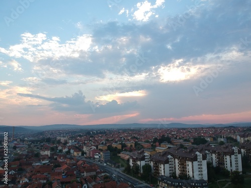Aerial view of sunset in Kragujevac - Serbia © Milan
