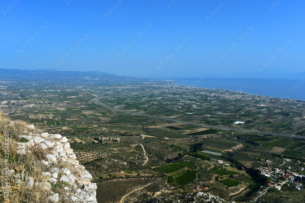  A view from the Acrocorinth Fortress to the Corinth.