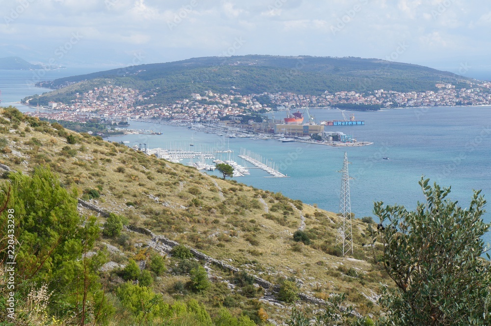 Obraz premium View onto marina of Trogir, Croatia