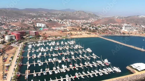 Boats on Ensenada beach Mexico photo