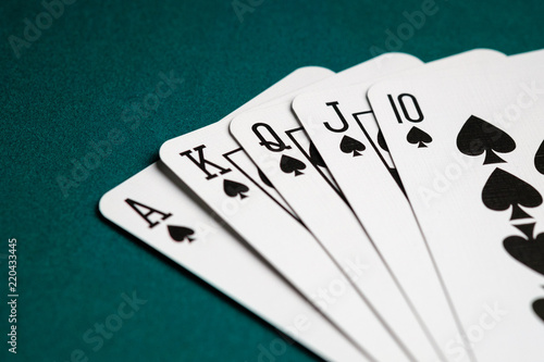 Obraz na płótnie Royal flush combination cards on Poker game