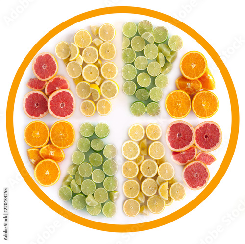 Citrus fruit icon concept