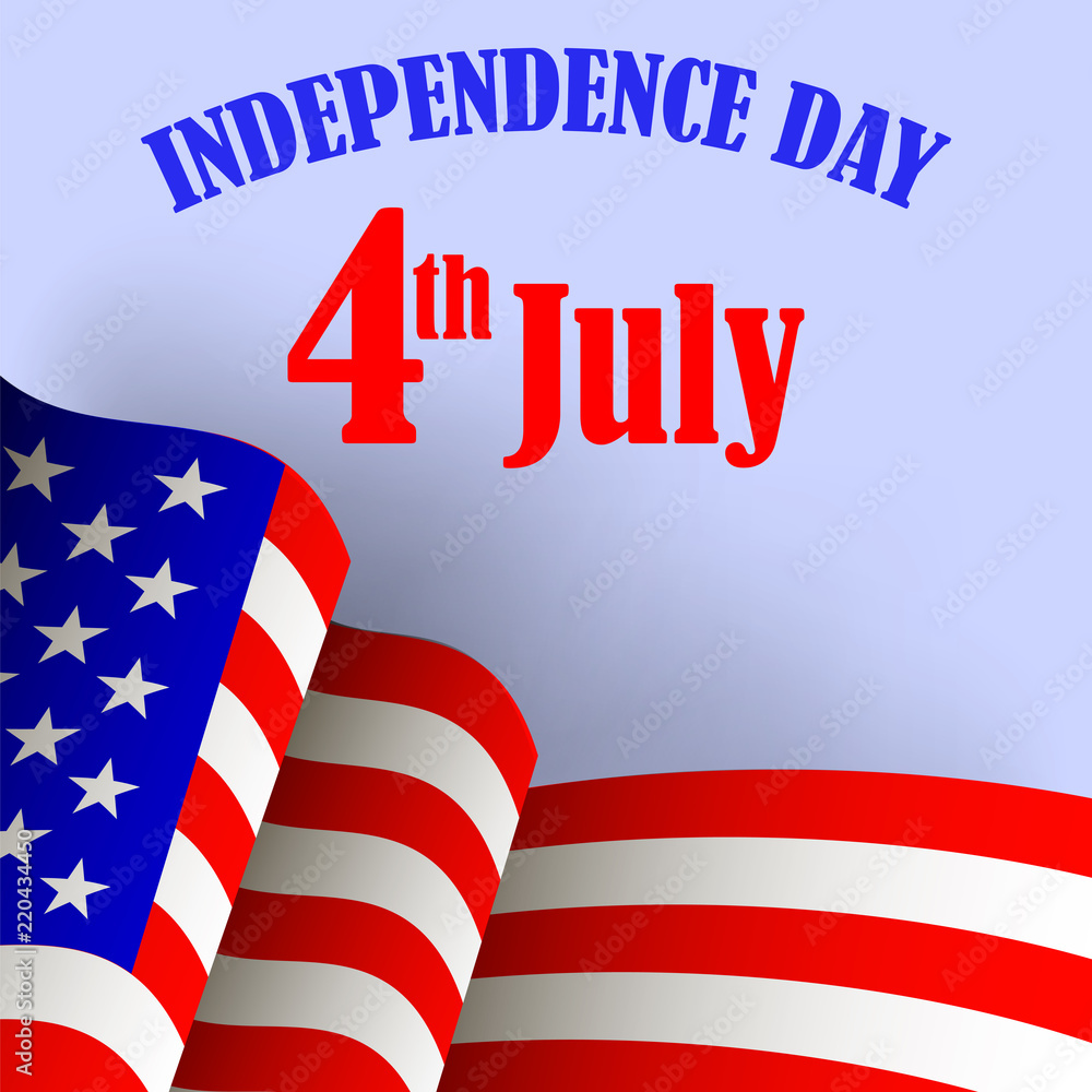Obraz premium American Flag Icon. Waving Icon of United States of America. Symbol of USA.