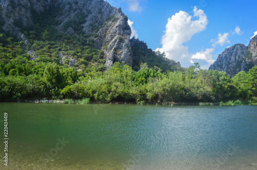 Olympos National Park. A beautiful pond near a mountain of Chimera. Landscape.