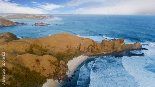 Beautiful Merese Hill with frothy waves photo