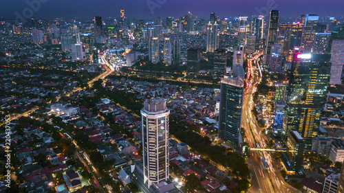 Beautiful night scenery of Jakarta cityscape © Creativa Images