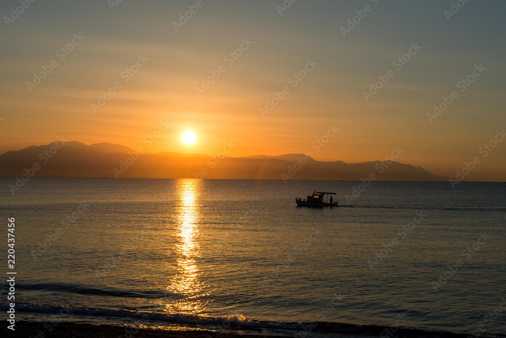 Sunset at Loutraki in Greece