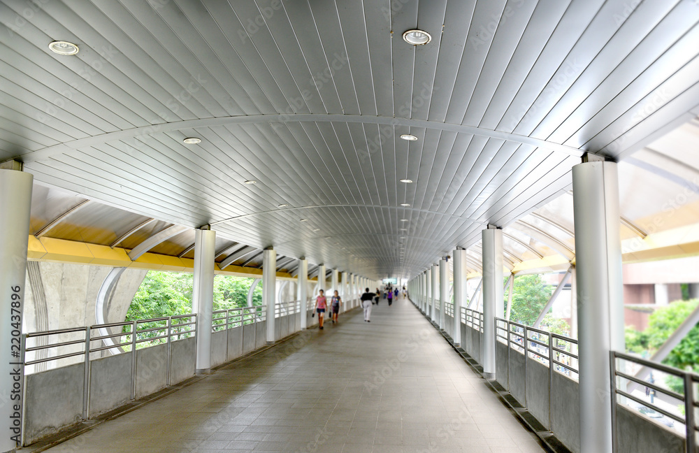 Fototapeta premium Sky walkway to train station.