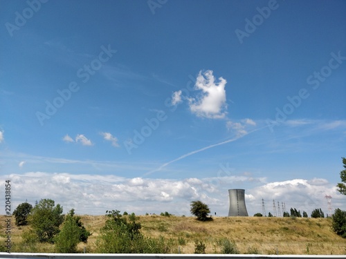 Nuclear plant under a blue sky