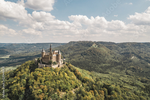 Aerial view of Hohenzollern castle  famous tourist place in Germany