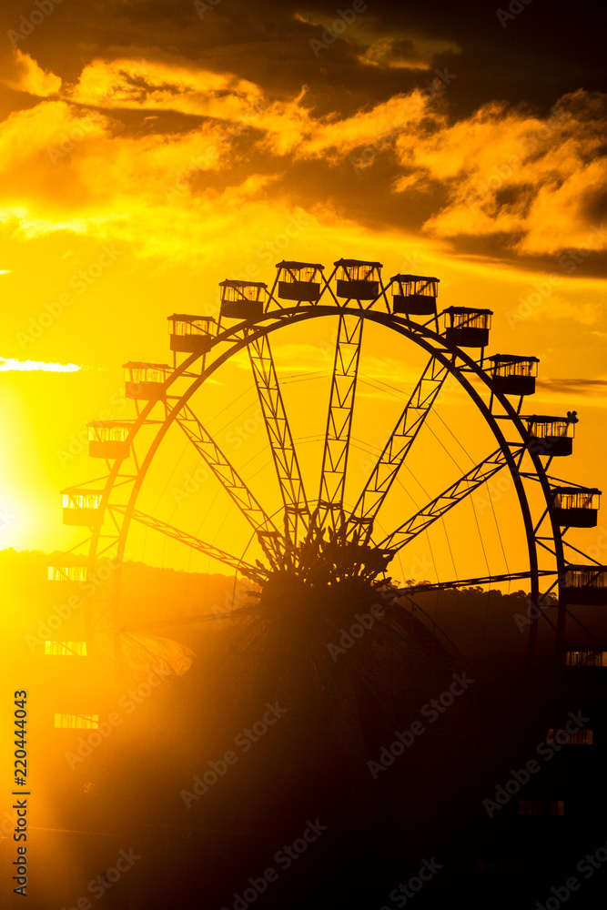 Sundown in ferris wheel in Brazil