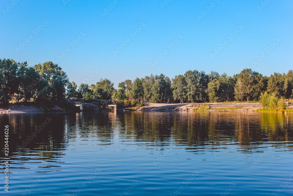 Lake on Tatysheva Island in Krasnoyarsk