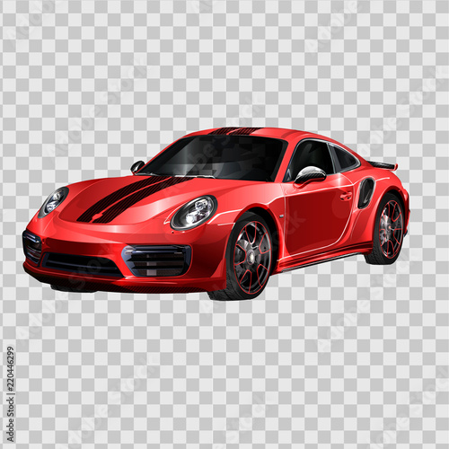 Super car design concept. Unique modern realistic art. Generic luxury automobile. Car presentation side view. Vector