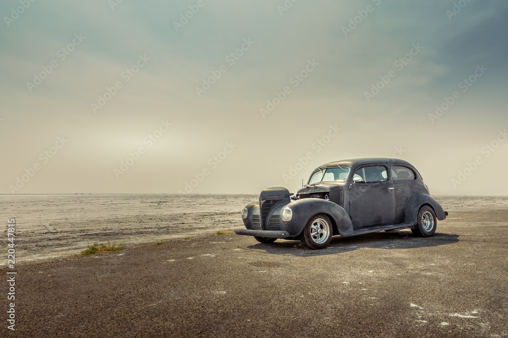 Vintage car in the Salt Flats