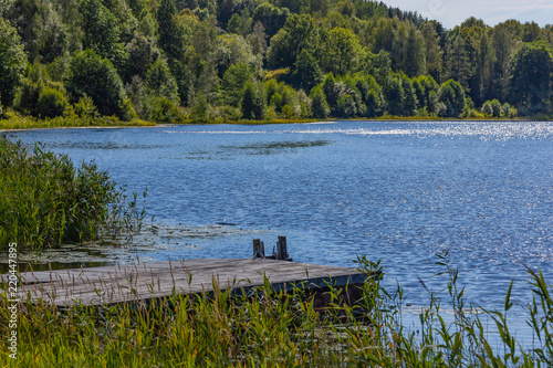 Magnificent landscape of the Risor archipelago - numerous islands and coast covered with the forest, beautiful fishing location, Southern Norway photo