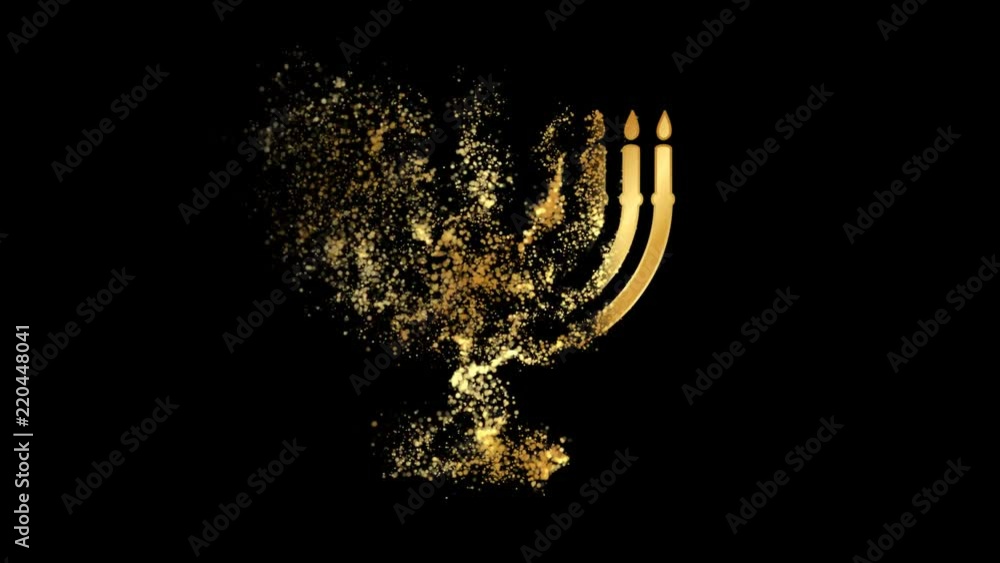 Judaism menorah Religious symbol Animation, Particle Animation of