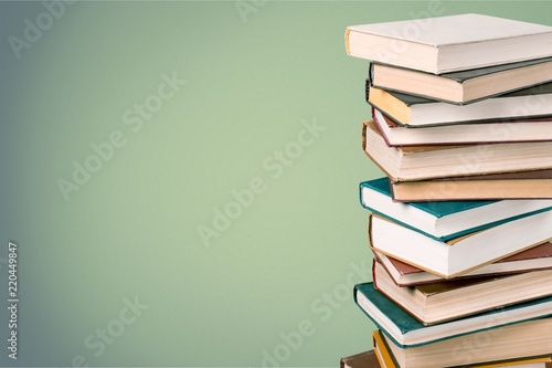 Books collection isolated on white background.