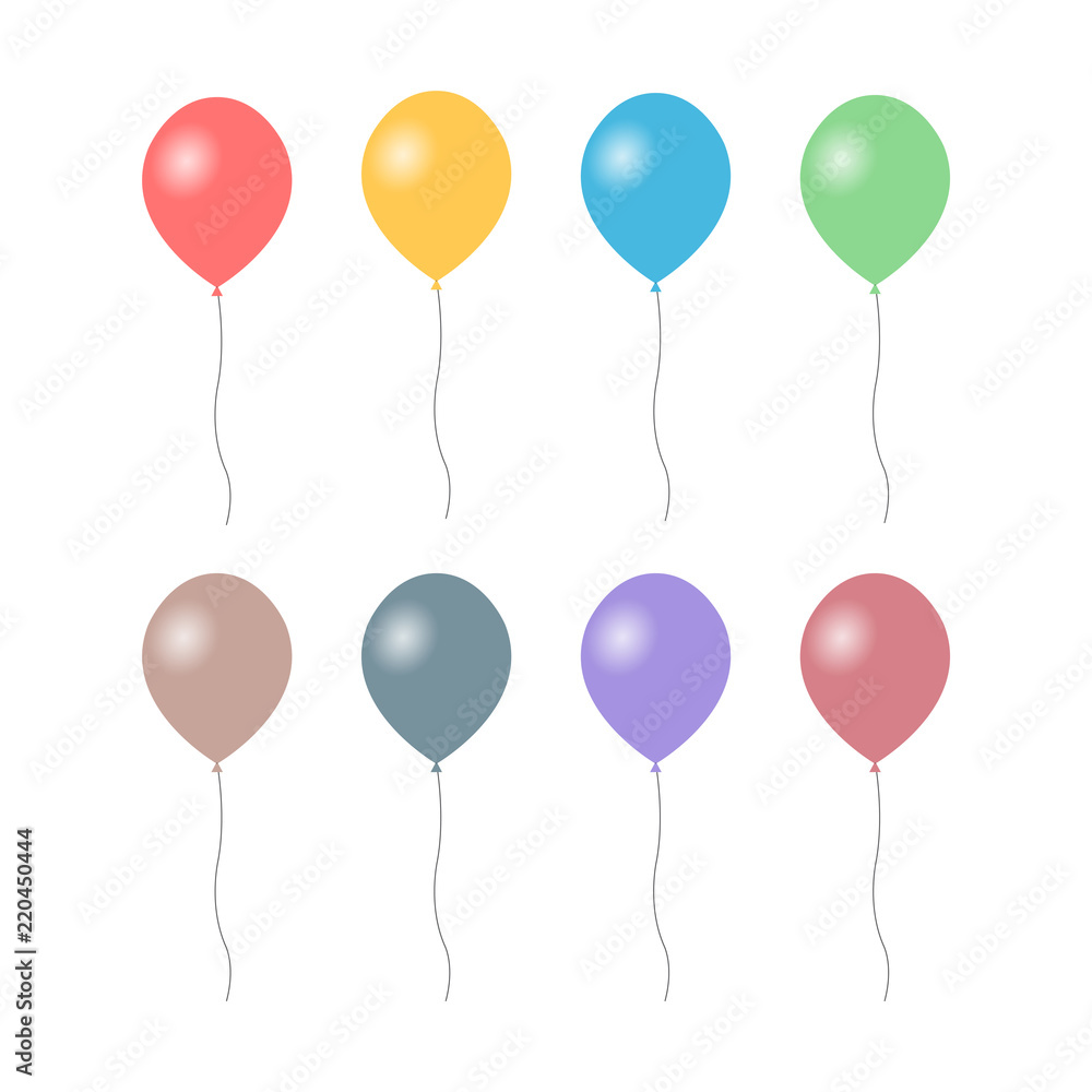 Colorful balloons collection isolated on white background - Vector