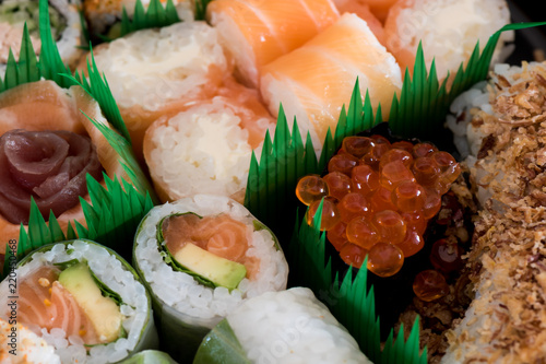 Mix of tasty sushi