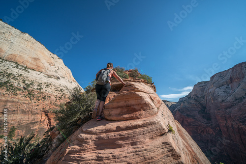Couples epic summit to Angels Landing - Zion National Park