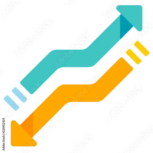 Fluctuation flat illustration