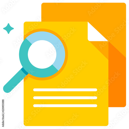 Verifying document flat illustration