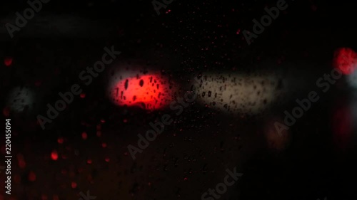 Wallpaper Mural Raindrops on the car glass. Night city.  Torontodigital.ca