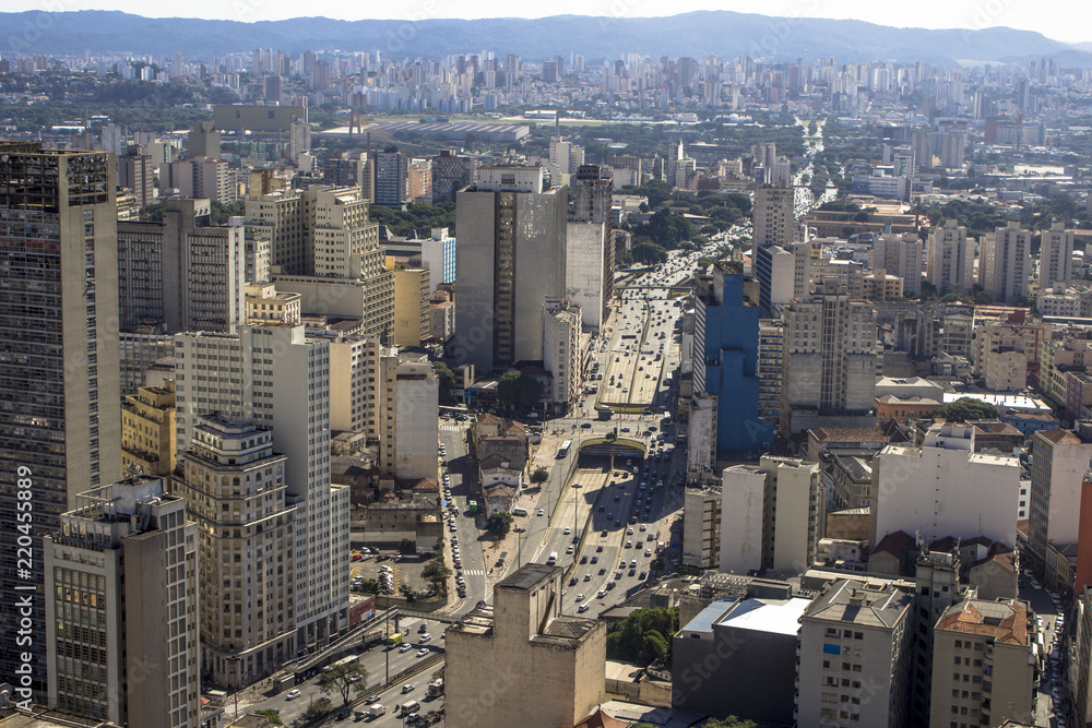 Sao Paulo, Brazil, May 15, 2013. View of Skyline downtown of Sao Paulo city