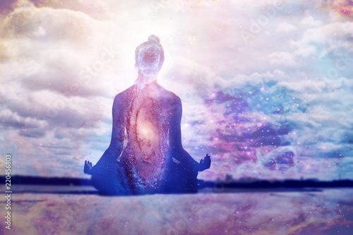 Fotografie, Obraz Yoga and meditation symbol concept.