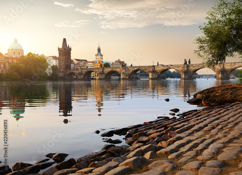 Canvas Print Charles Bridge at sunrise