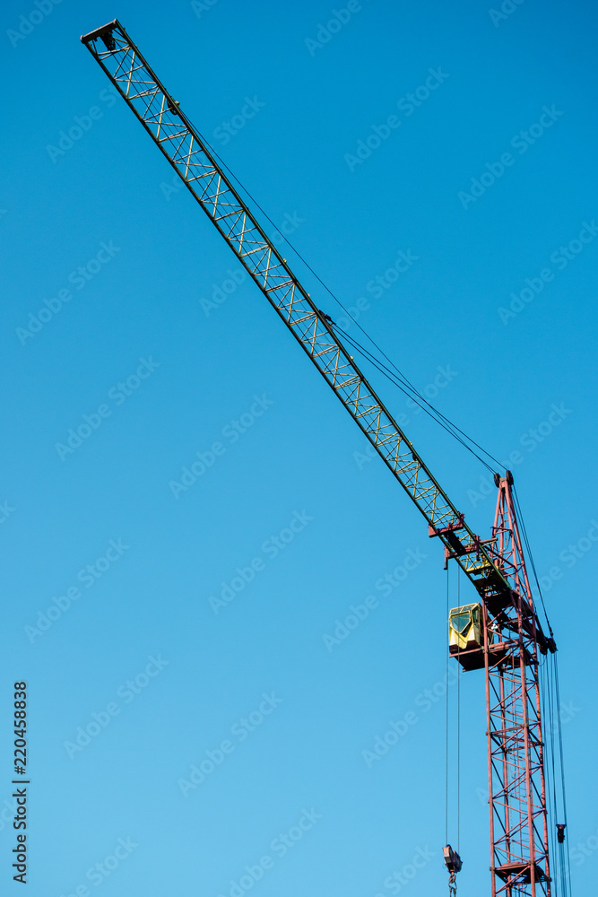 Crane with blue sky background Crane with blue sky background