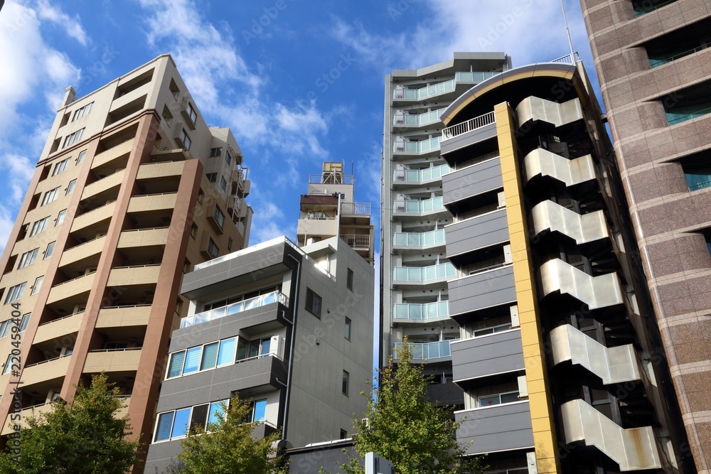 Naklejka premium Mieszkaniowe Tokio