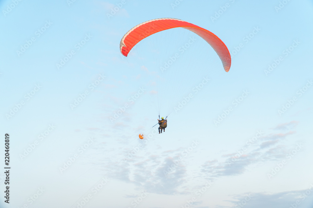 Paraplane on the blue sky background, leisure activity. Paraplane on the blue sky background, leisure activity.