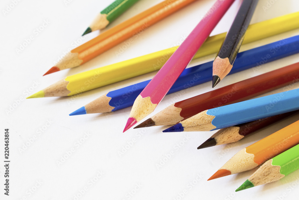 Color pencils isolated on white background. Color pencils isolated on white background.
