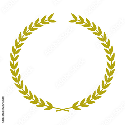 Golden heraldic wreath, vector isolated monochrome image