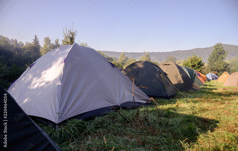 Tourist tents camp