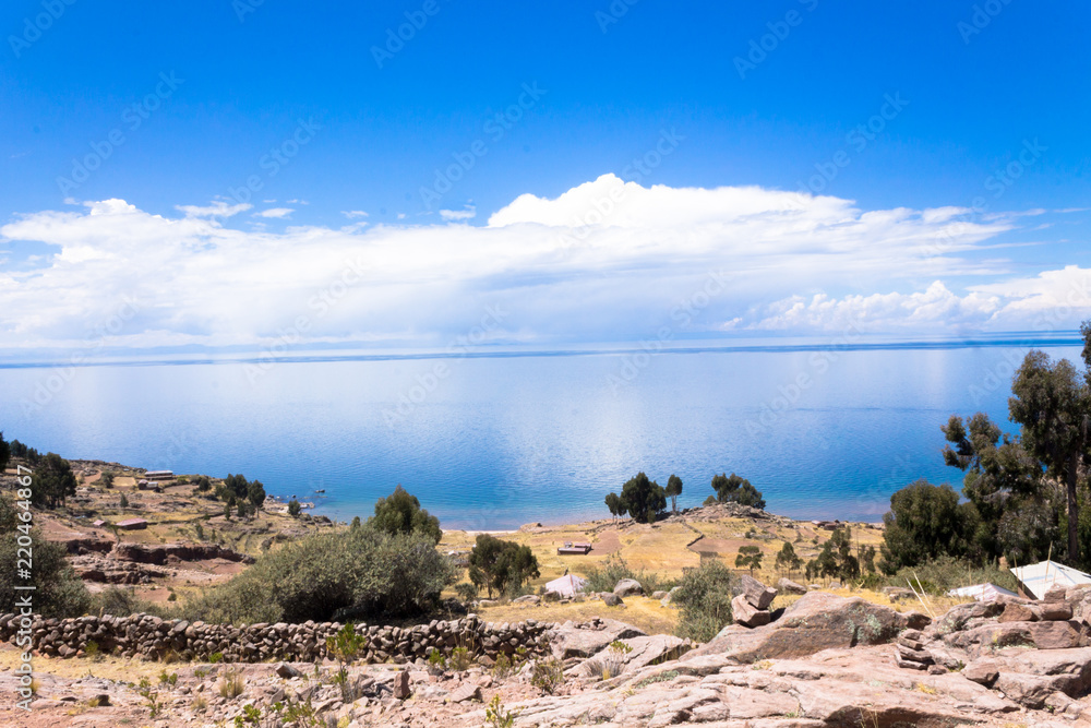 Beautiful blue lanscape, sky and clouds reflection in the sea Beautiful blue lanscape, sky and clouds reflection in the sea